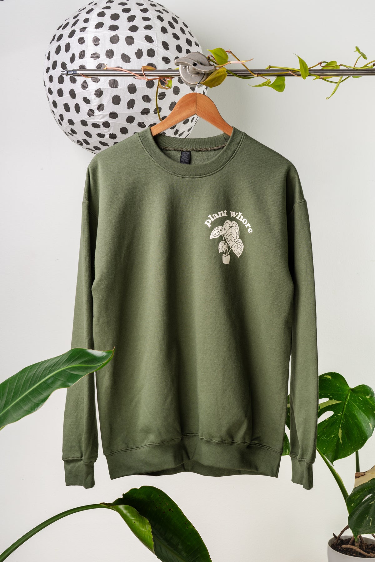 philodendron plant whore crewneck